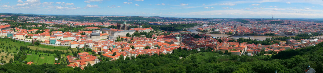 Naklejka na ściany i meble Panorama of Prague downtown