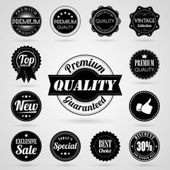 Vintage label set of premium quality, vector EPS10