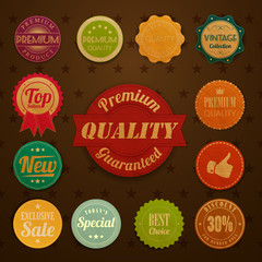 Vintage label set of premium quality, vector EPS10