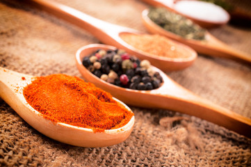 Spices in spoons