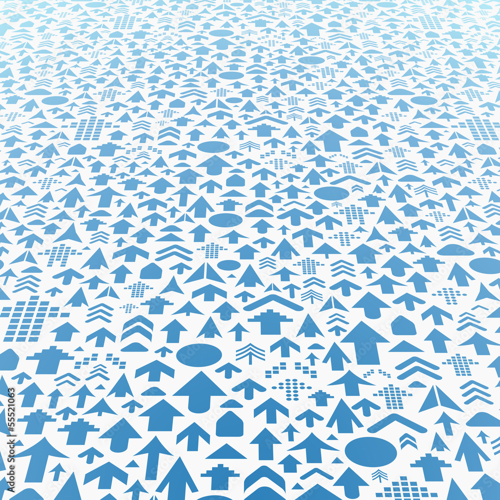 Poster abstract background of different arrows in perspective