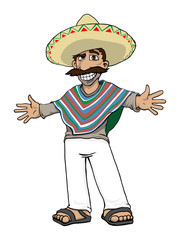 Mexican Cartoon Character, vector illustration