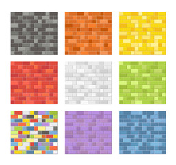 Color seamless patterns of brick walls