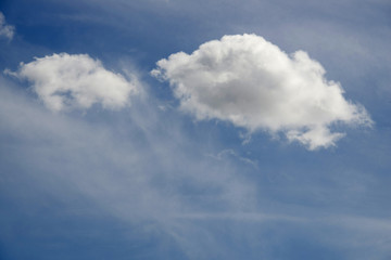 Fototapeta na wymiar blue sky with fluffy white Clouds