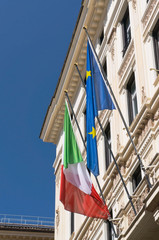 Italy and Europe Flags
