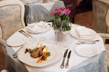 Place setting in a restaurant