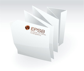 Blank white crumpled paper on white background. Vector.