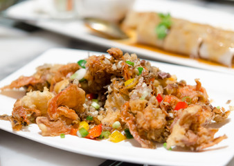 Crab fritters.