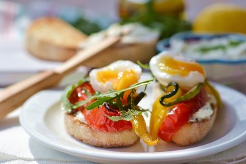 bruschetta with grilled  vegetables