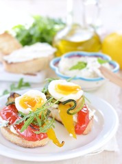 bruschetta with grilled  vegetables
