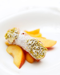 Traditional Sicilian cannoli dessert