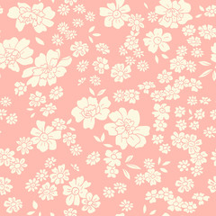 Seamless texture with different flowers