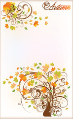 Autumn Tree banner . vector illustration