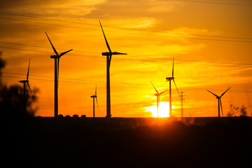 wind power sunset