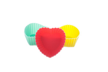 colorful hearts isolated on white background