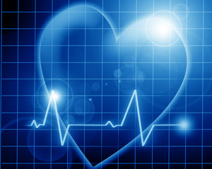 Heart beat on a monitor