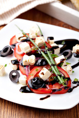 Tomato salad with feta and olives