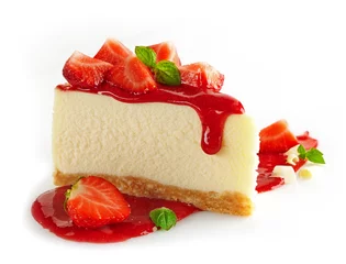 Photo sur Plexiglas Dessert Gâteau au fromage aux fraises