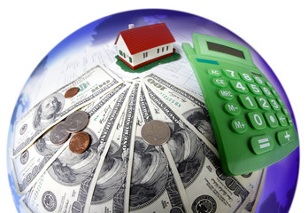 House calculator and money.