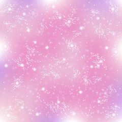 Snowflakes and stars on a pink background