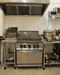 Typical kitchen of a restaurant