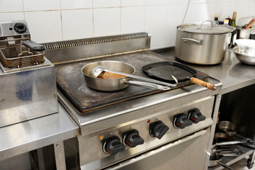 Typical kitchen of a restaurant