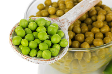 Green peas isolated on white