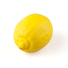 Ripe lemons on white background yellow