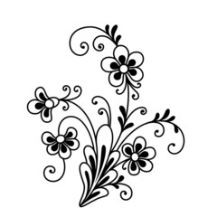 Bunch of flowers, floral silhouette