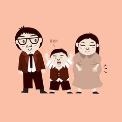 Obraz na płótnie Canvas cartoon happy family
