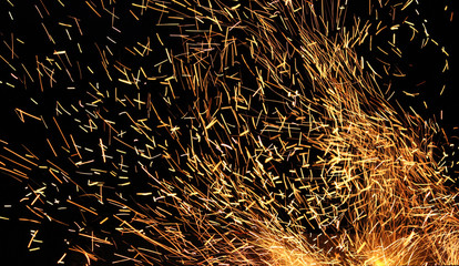 Long exposure photo of fire camp sparkles