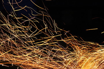 Long exposure photo of fire camp sparkles