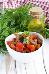 vegetable ragout (ratatouille) paprika, eggplant and carrots