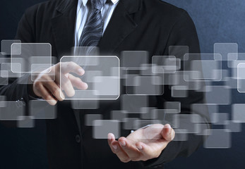 pushing on a touch screen interface