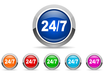 24/7 icon set