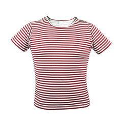 Red striped T-shirt. Front.