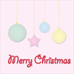 Fototapeta na wymiar Vector illustration Merry Christmas greetings, light colors