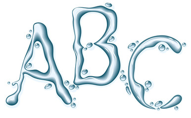 Water liquid vector alphabet.