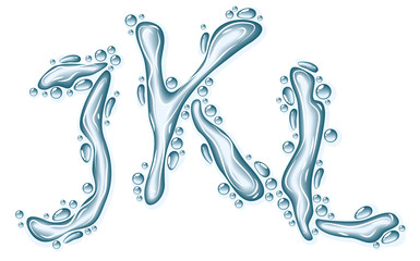 Water liquid vector alphabet.
