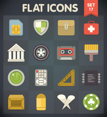 Universal Flat Icons for Web and Mobile Applications Set 17