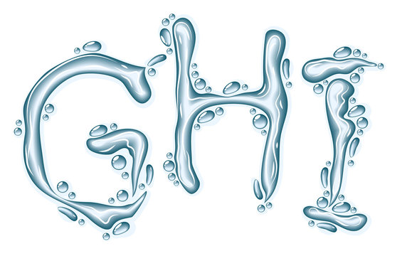 Water Liquid Vector Alphabet.