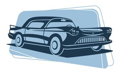 Retro car silhouette. Vector illustration.