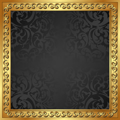 black background with golden frame