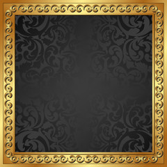 black background with golden frame
