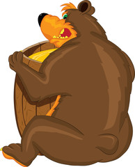 Жадный медведь недовольно рычит