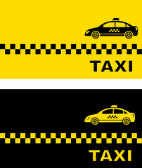 two business card with taxi car