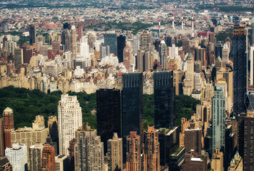 Fototapeta na wymiar Manhattan, New York. Stunning aerial view of Central Park and su