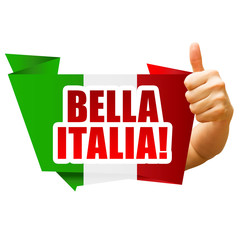 BELLA ITALIA! Button, Icon - obrazy, fototapety, plakaty