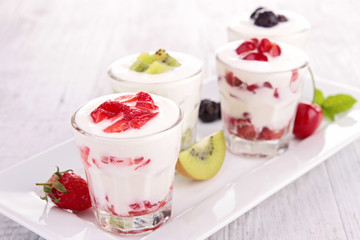 assortment of fruit and yogurt