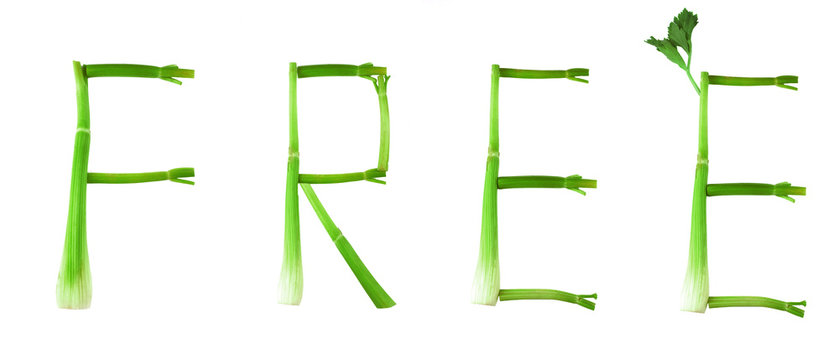 Isolated Free word from celery
